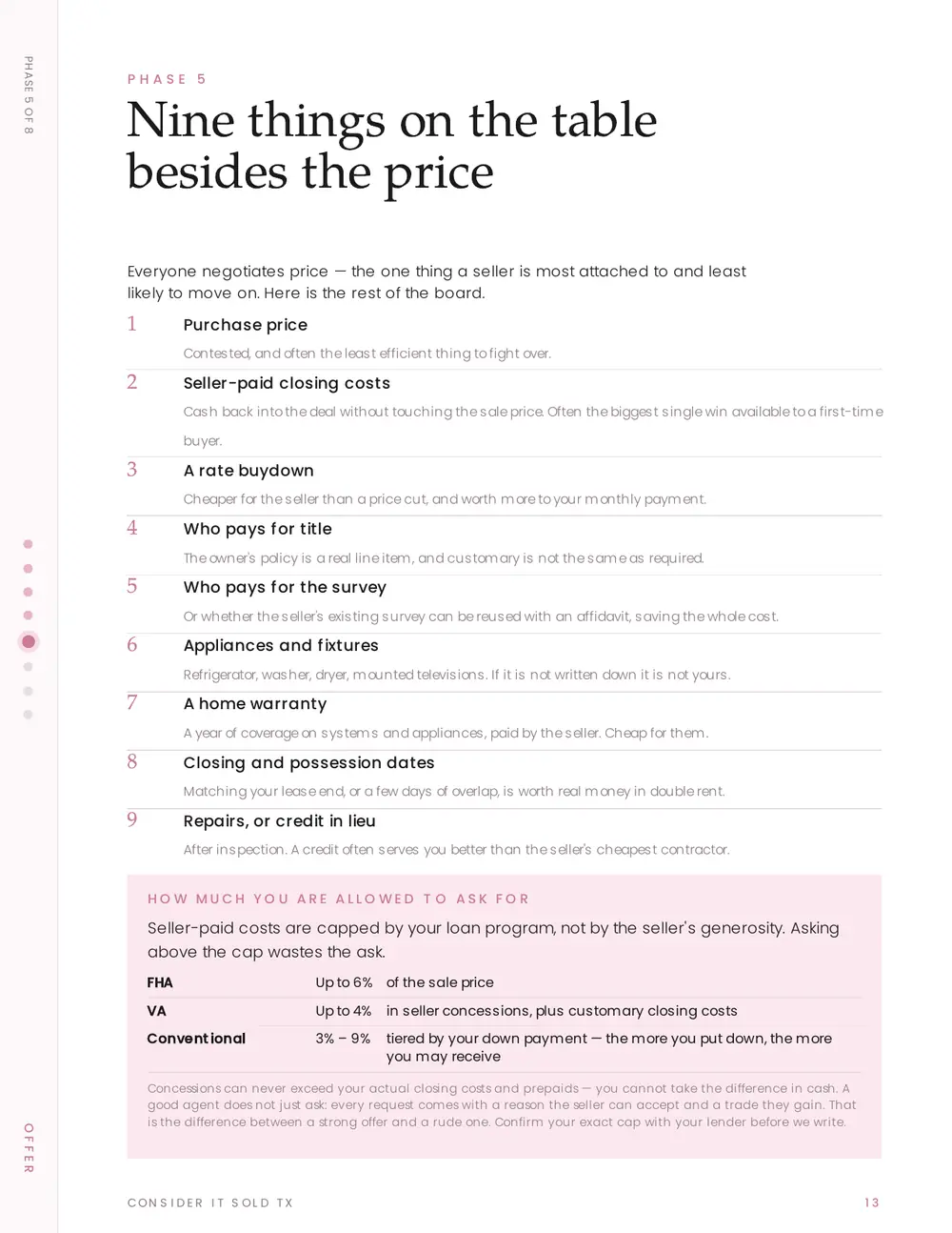 Phase 5 · Nine things besides price