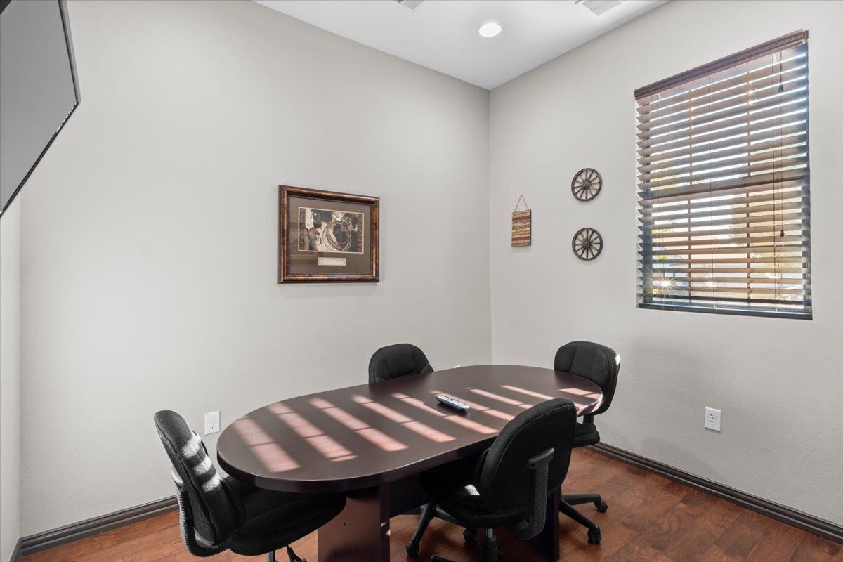 Conference room with oval table