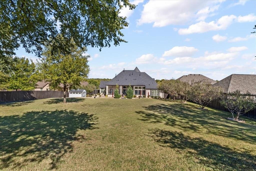 Backyard and rear of the home