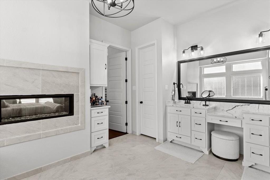 Primary bath with separate vanities